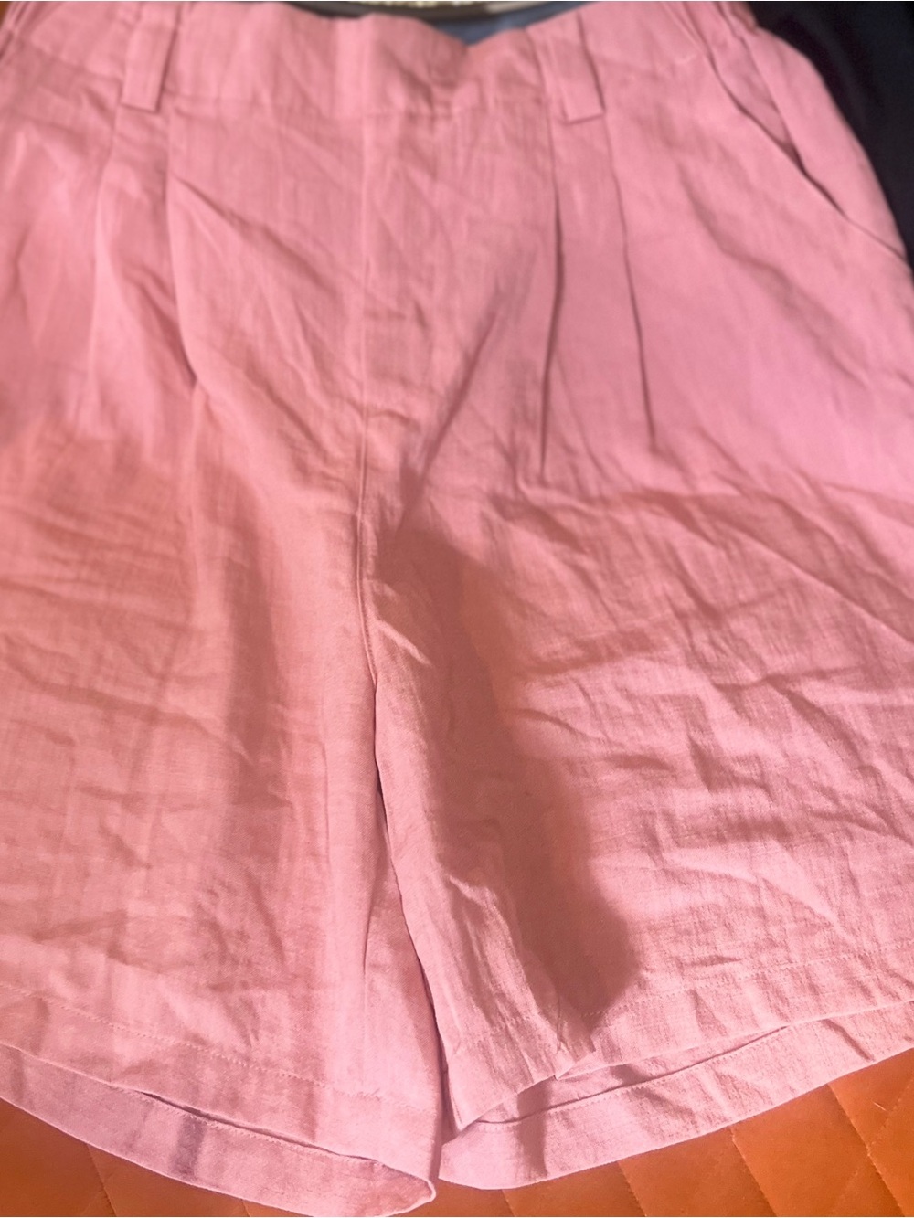 HALARA Blush Pink Pleated High-Rise Bermuda Shorts